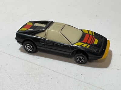 KIDCO BURNIN  FERRARI DIECAST CAR TOY BLACK RED 1:64 VEHICLE 1980 VINTAGE