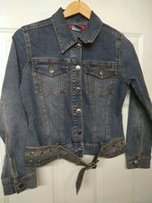 Ymi Jeans Distressed Denim Crop Jacket Women’s Size M 140369