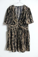 Shein Womens Ink Print Fit Flare Dress - Size 1XL (L13)