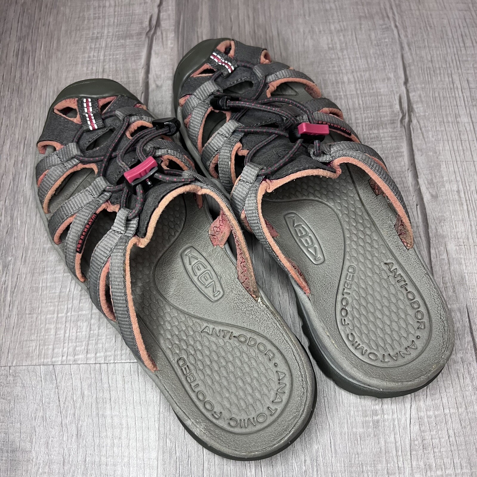 Keen Sandali donna Newport impermeabili slip on mules grigio rosa 6