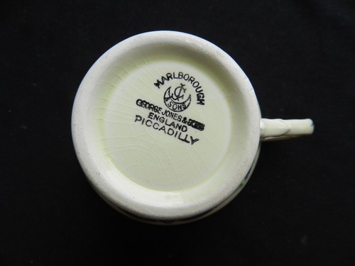 ANTIQUE GEORGE JONES CRESCENT CHINA MARLBOROUGH FLORAL IN RELIEF CUP AND SAUCER - Picture 7 of 15