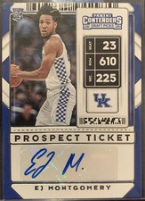 EJ Montgomery Kentucky Basketball Panini autograph rookie card John Calipari NBA. rookie card picture