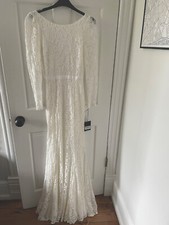 Reformation Hestia Ivory Lace Long Sleeve Full Length Wedding Dress Size 4 NWT