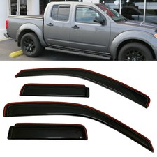 Set Of In-channel Window Visor Rain Guard Fit Nissan Frontier Crew Cab 2005-2020