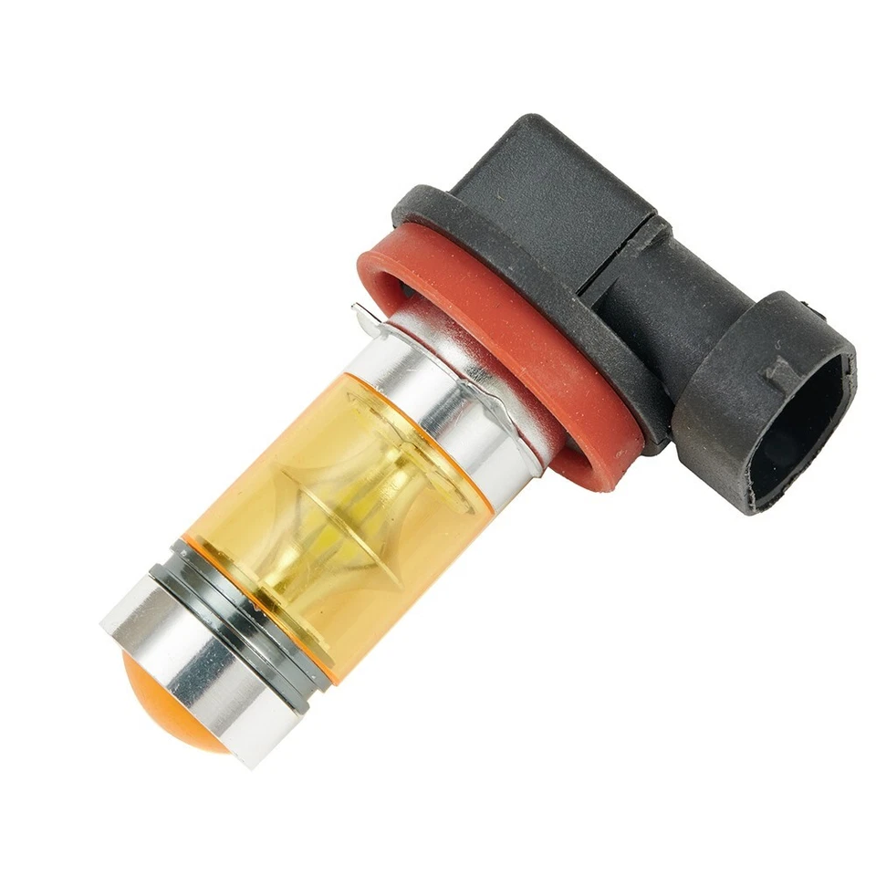 2x Car LED Fog Lights Yellow 4300K H11 H8 100W 1000LM DRL Driving Lamps Bulbs - Image 3 of 4