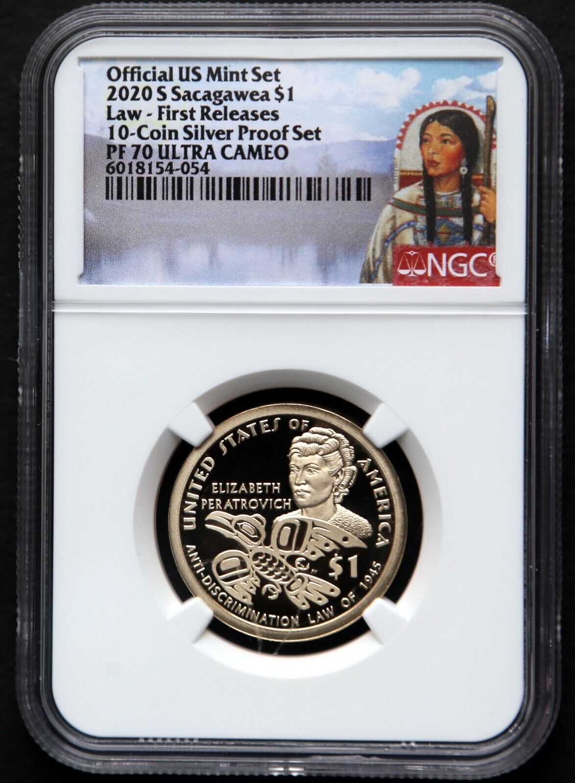 2020 S Sacagawea Anti-Discrimination Law NGC PF70 First Releases