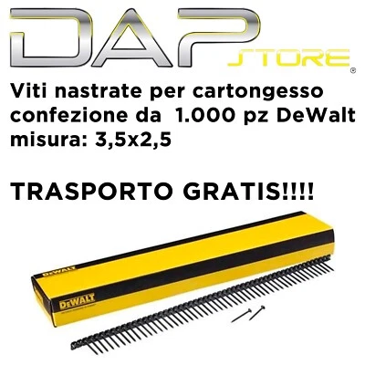 DeWalt - Viti nastrate per cartongesso conf. da 1000 pz. 25mm x 3,5mm DWF4000250