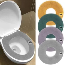 1/4Pcs Bathroom Toilet Seat Cover Soft Washable Winter Warmer Mat Cushion 2025