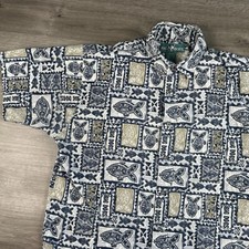 Big Dogs Vintage Button Shirt Dog Lover Hawaiian Beach Size S/M Measures Bigger