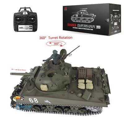 Henglong 1/16 FPV 7.0 M4A3 Sherman RTR RC Tank 3898 360° Turret