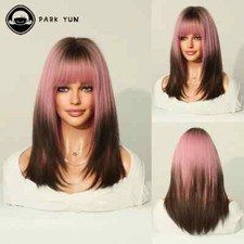 Middle Straight Wig for Women Bangs Daily Cosplay Party Fake Hair Short Bob Wig