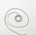 10K White Gold 25 Diamond Circle Pendant Necklace 19.5" [N110] — photo 1