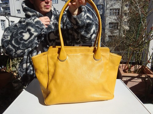 COCCINELLE N11 Damen Luxus Tragetasche Schultertasche Leder Aprikot Italy Neuw - Bild 5 von 13