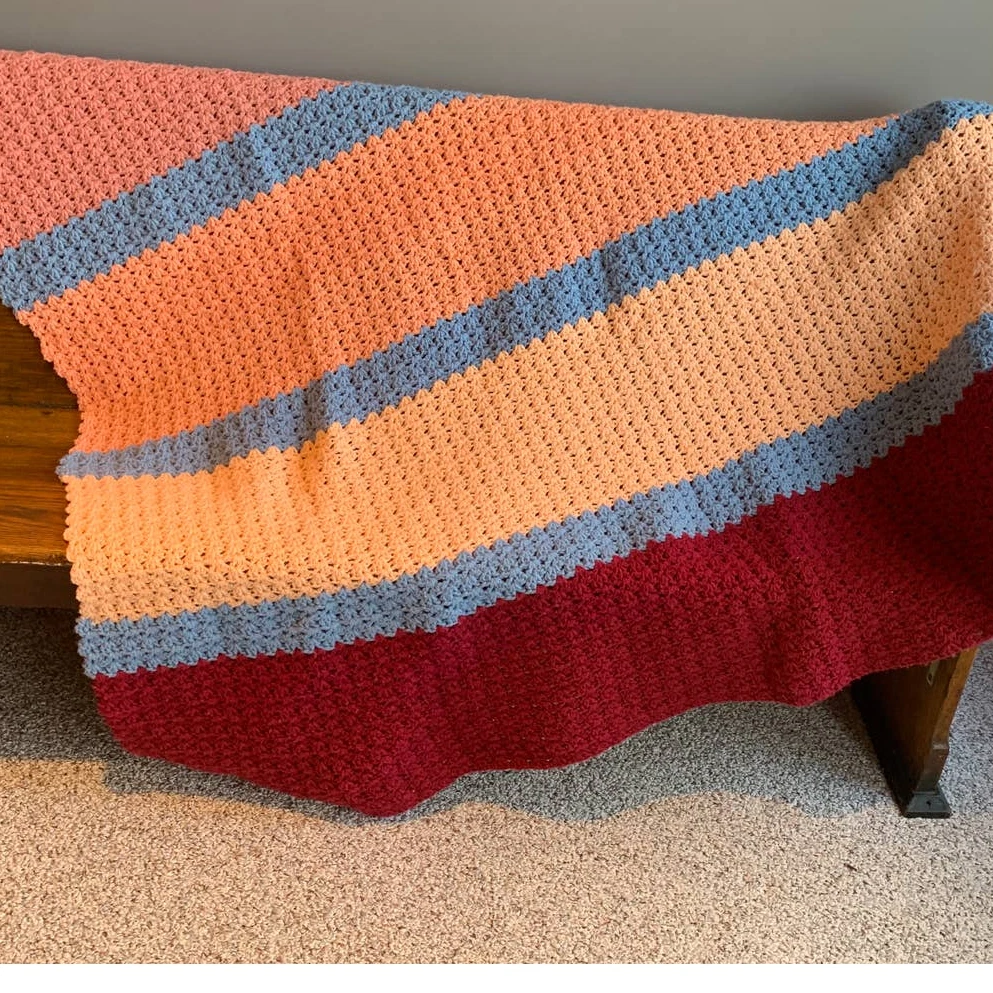 Orange and online blue throw blanket