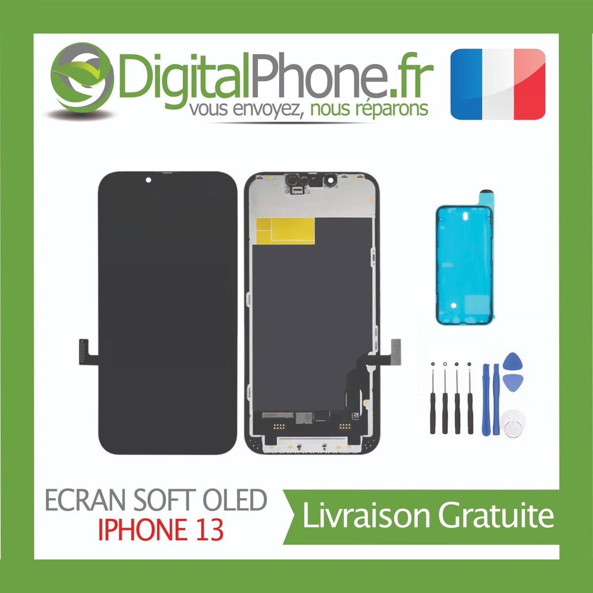 Écran LCD Complet + Vitre Tactile Pour IPhone 4S Blanc - Kit De Remplacement Neuf De Haute Qualité Avec Outils