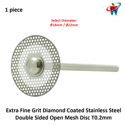 MDT Extra Fine Double Sided Open Mesh Diamond Coating Disk T0.2mm Mandrel