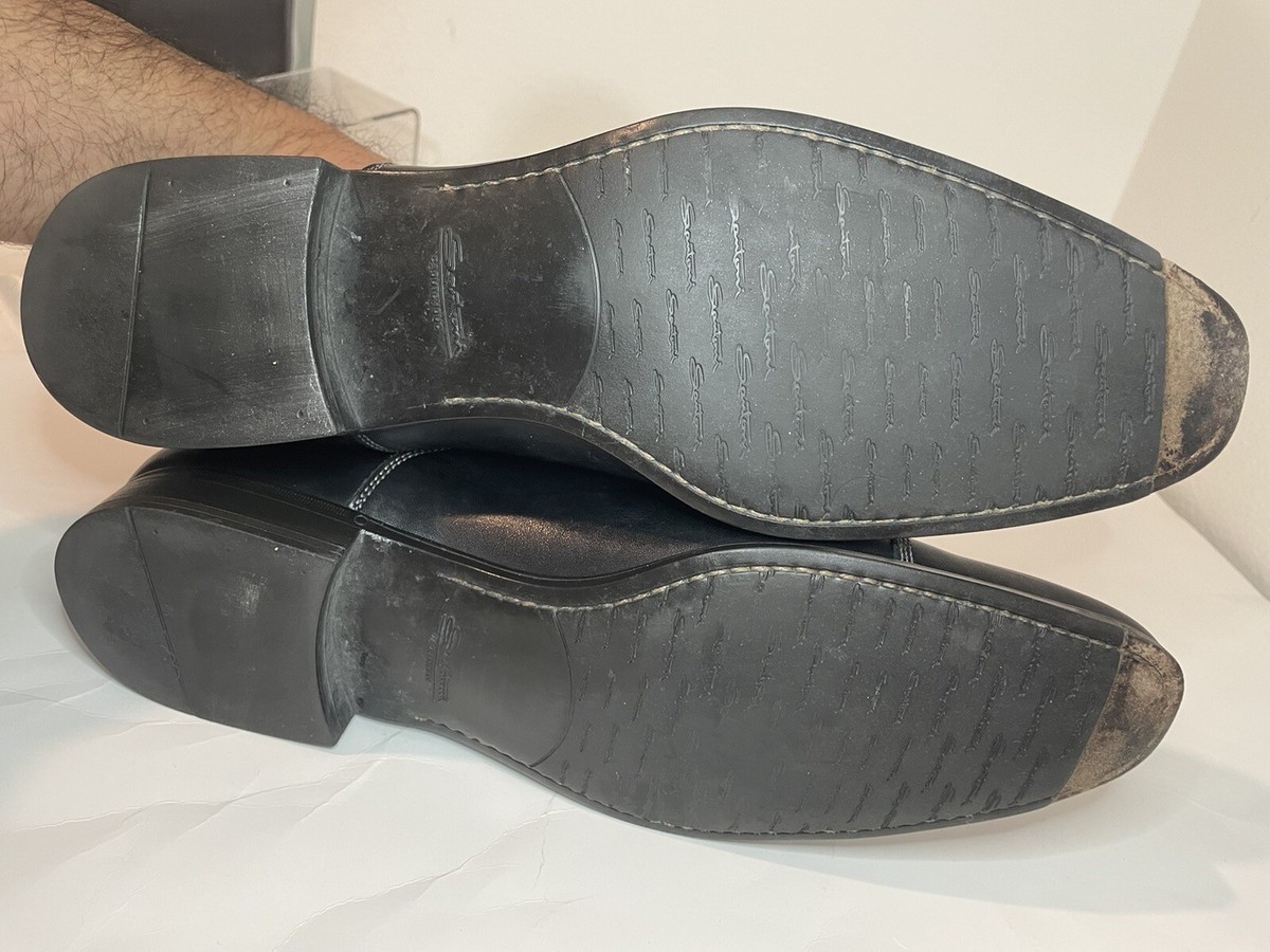 Santoni Men\'s Salem Cap Toe Oxfords Black Leather Shoes Size 15 D SANTONI Black Salem Cap Toe Derby SHOES 11 D | Mercari main image 2