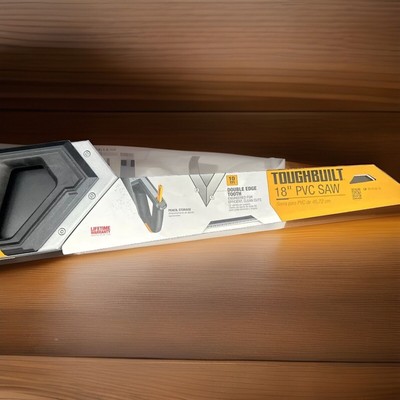 18'' Inch Fine Cut PVC Hand Saw double edge Tooth W/ Pencil Storage. 10tpi {CC}