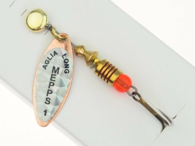 Mepps Aglia Long Rainbo #1 4.5g Spinner Zander Wels Hecht Köder FARBEN
