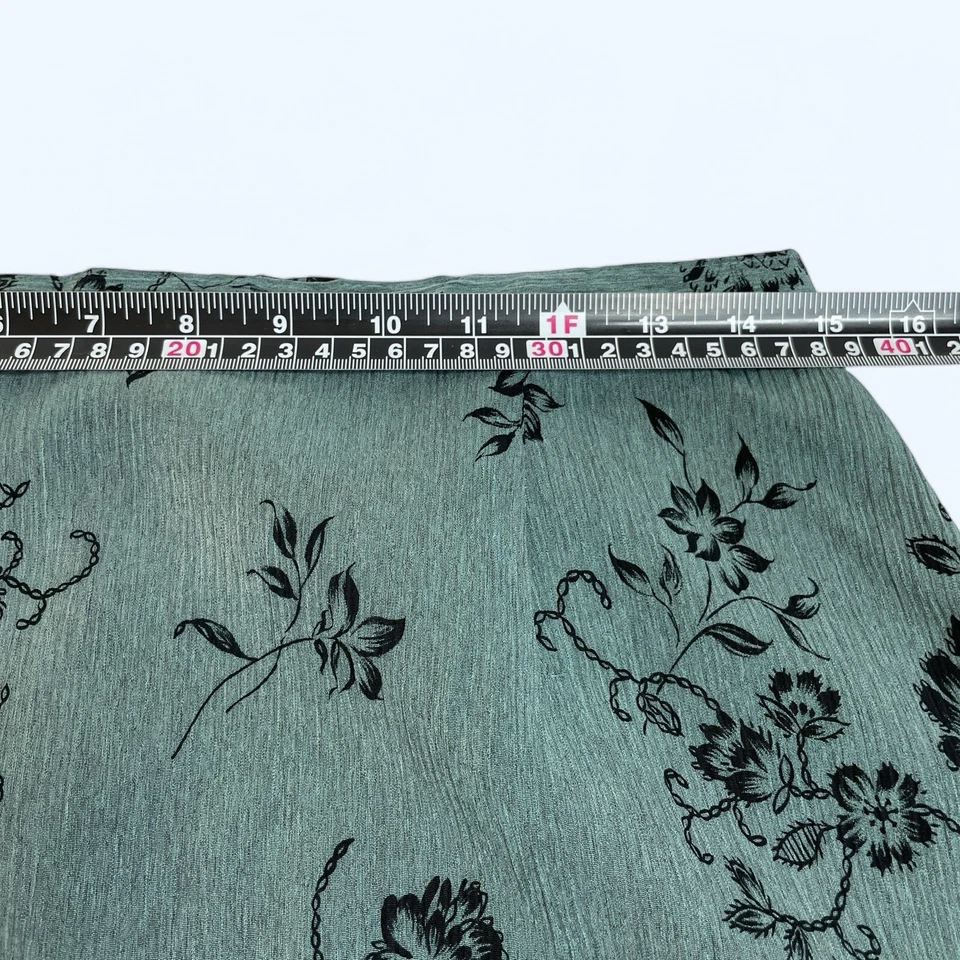 Falda Floral Larga Verde Azulado Colección Kathie Lee Talla 14 Tiro Alto Foto 4 de 4