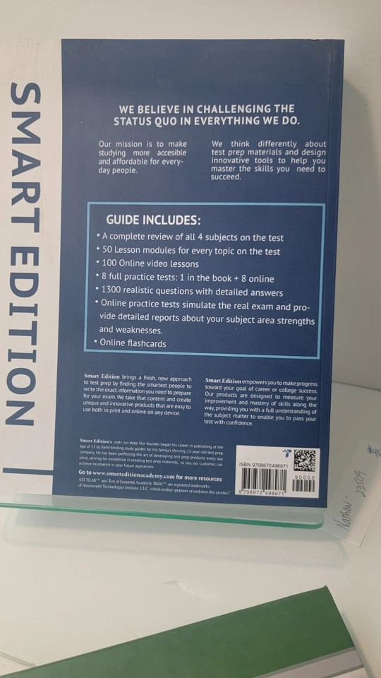 ATI TEAS 7 Study Guide: Smart Edition Nursing   5Th Ed PB/LN  SHIPS FREE - Image 3 of 4