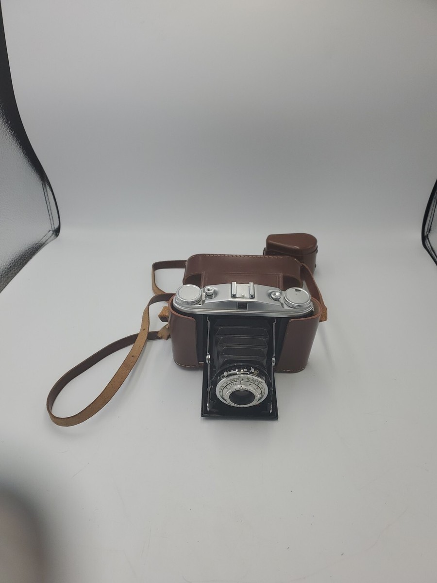 Vtg Leather Agfa Isolette II Folding Bellowed Camera 1:4.5 85mm