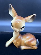 Vintage Deer Doe Fawn with Big Eyes  Ears Hard Plastic Figurine Hong Kong