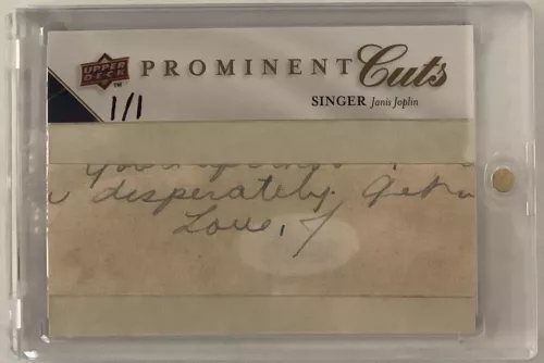 2009 Upper Deck Prominent Cuts Janis Joplin Cut Autograph Auto #ed 1/1