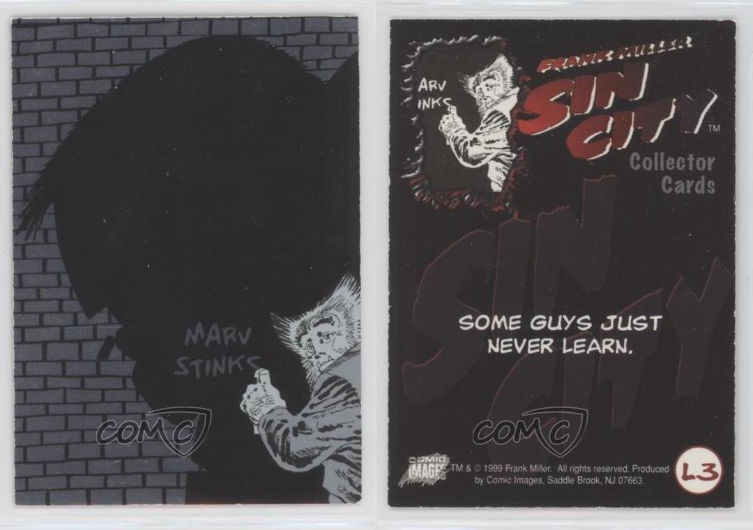 1999 Comic Images Frank Miller's Sin City LustreChrome Marv Stinks #L3 0ms5 - Picture 3 of 3
