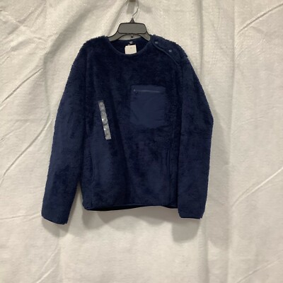 Uniqlo Womens Fleece Crew Neck Long Sleeve Casual Black Pullover Sweater  Size XS