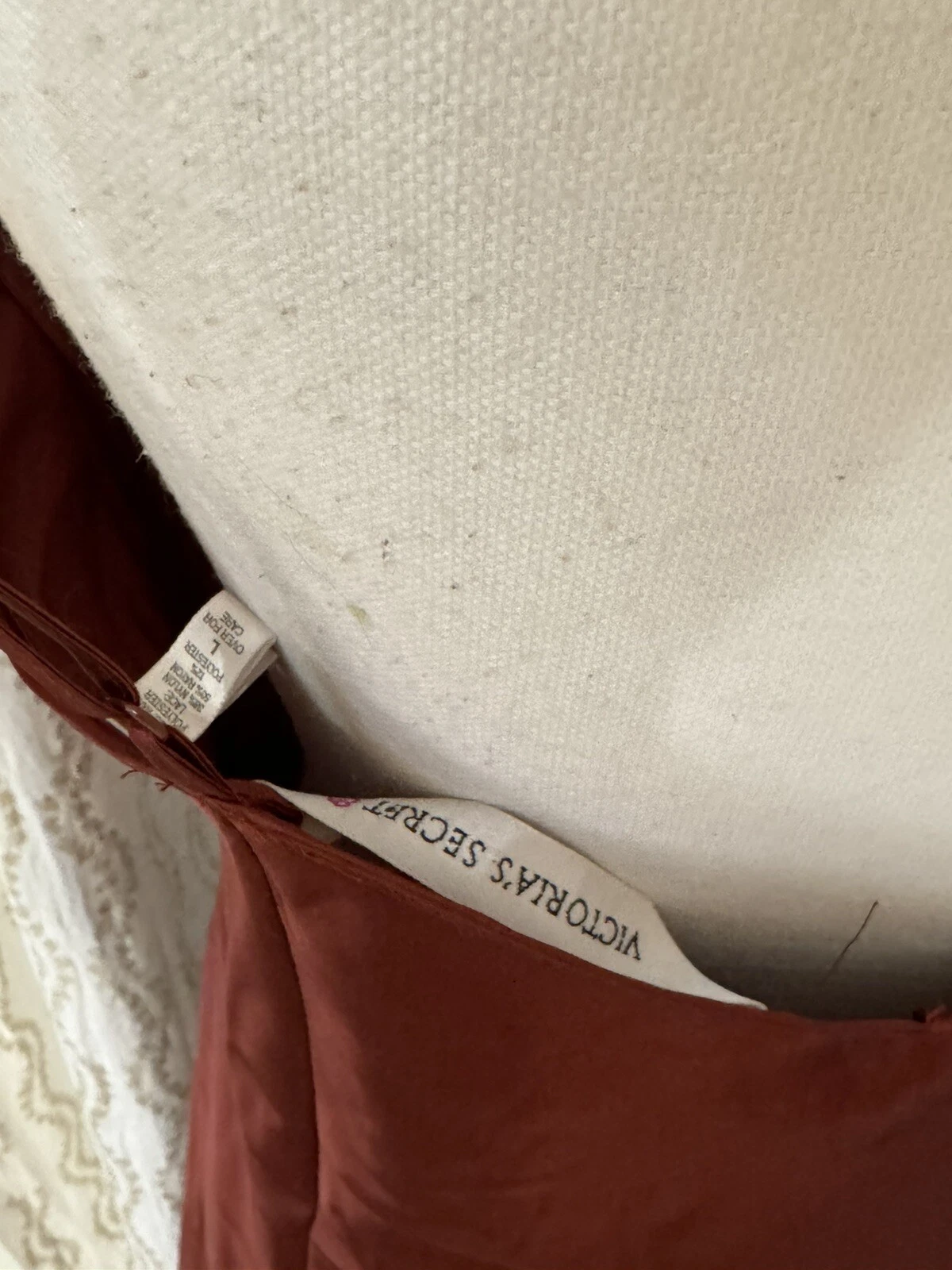 UNDERCOVER Victoria’s Secret Mini Abito Vintage Marrone Floreale Raso Pizzo Grande Anni 90 Vampiro