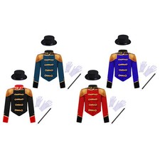 Kids Girls Jacket Tassel Shoulder Button Costume Set Long Sleeve Dress Up Wear