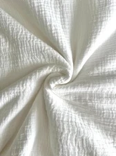 Double layer dyeable white muslin gauze fabric 100% cotton 52" wide by the yard