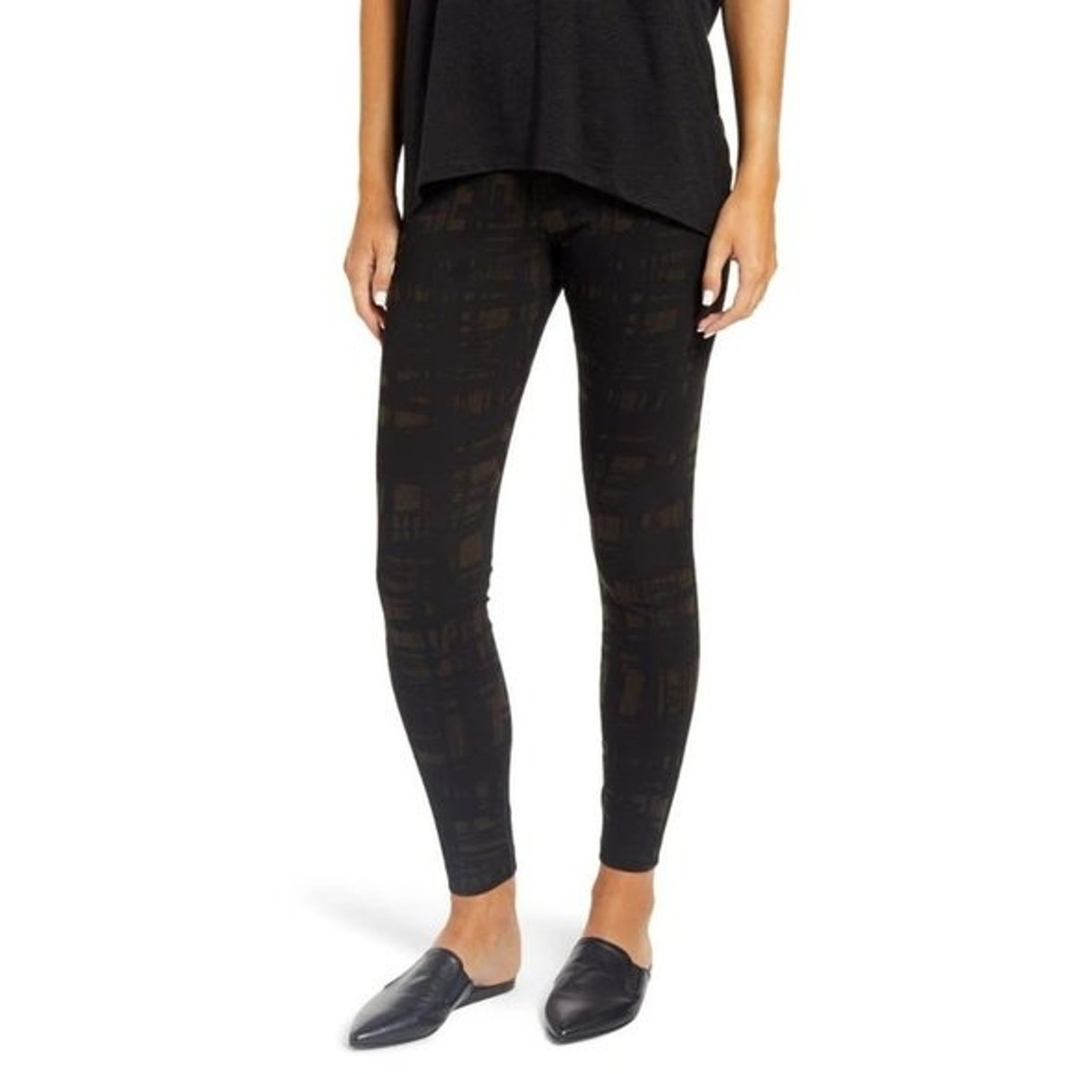 NWT Womens Size XS Lysse Deep Olive Sketch Patterned Leggings