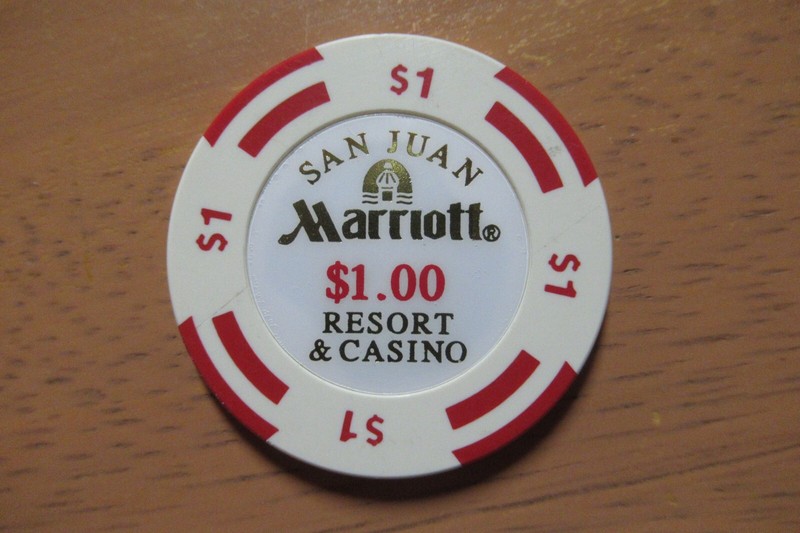 Marriott Resort Casino $1 Gaming Poker Chip ~ San Juan, Puerto Rico