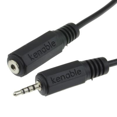 4 Stange 3 Bänder 2.5mm Stecker Buchse Verlängerung Audio/Video / Mic Kabel 0.5m