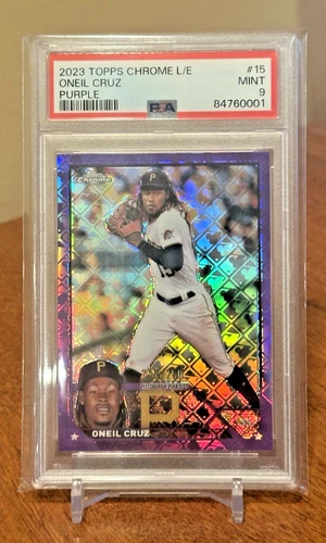 Oneil Cruz POP 6 2023 Topps Chrome Logofractor PurpleRefractor /250 PSA9 Pirates
