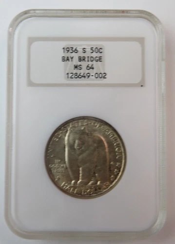 1936 S - Bay Bridge Commemorative Half Dollar - NGC MS64