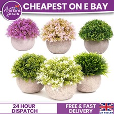 3pc Small Fake Plants Bathroom Decor, Mini Artificial Plants Faux Potted plants