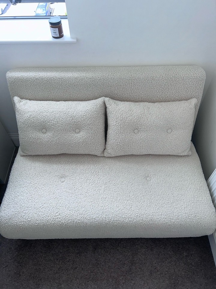 Cream Boucle Small Double Sofa Bed Limited Edition eBay