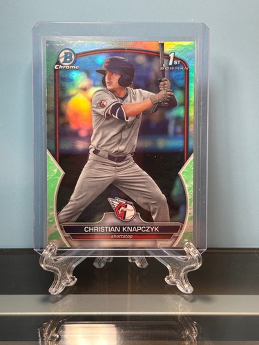 2023 Bowman Draft 1st CHRISTIAN KNAPCZYK Lunar Glow Refractor BDC-180 Guardians - Picture 3 of 3