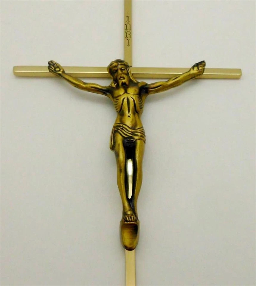 10"x5" Brass Jesus Christ Holy Crucifix Cross + Black Velvet Case + Free Postage - image 4 of 4