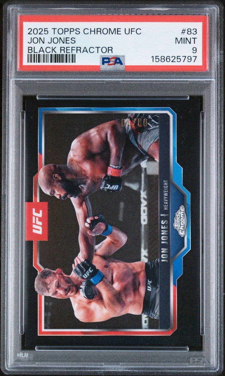 2025 Topps Chrome UFC Jon Jones True Black SSP /10. PSA 9 🔥👊🏻🔥
