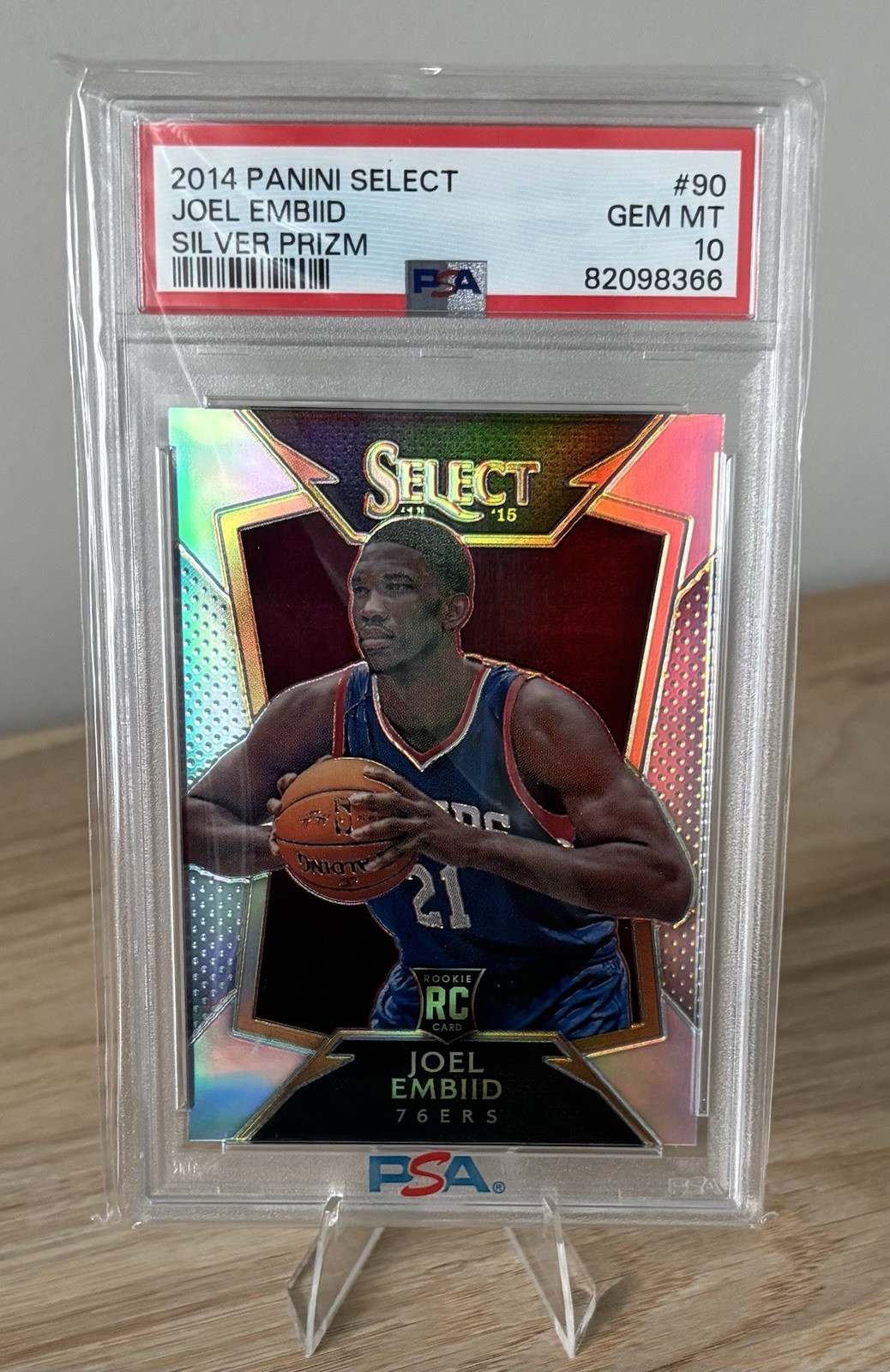 Joel Embiid 2014 Select #90 Silver Prizm Rookie PSA 10 Gem MT Sixers