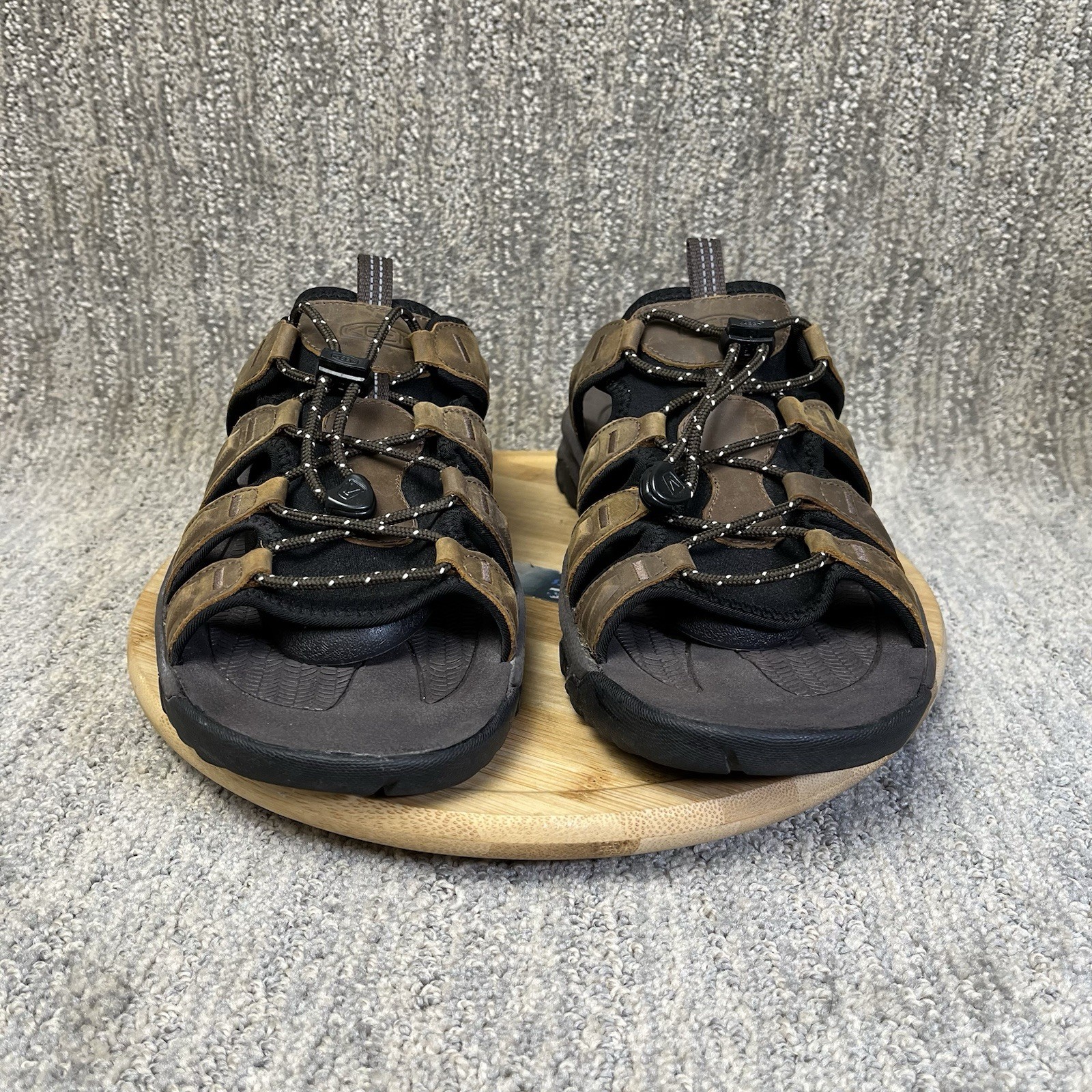 Sandali sportivi KEEN Targhee 3 uomo taglia 11 punta chiusa escursionismo pelle marrone slide