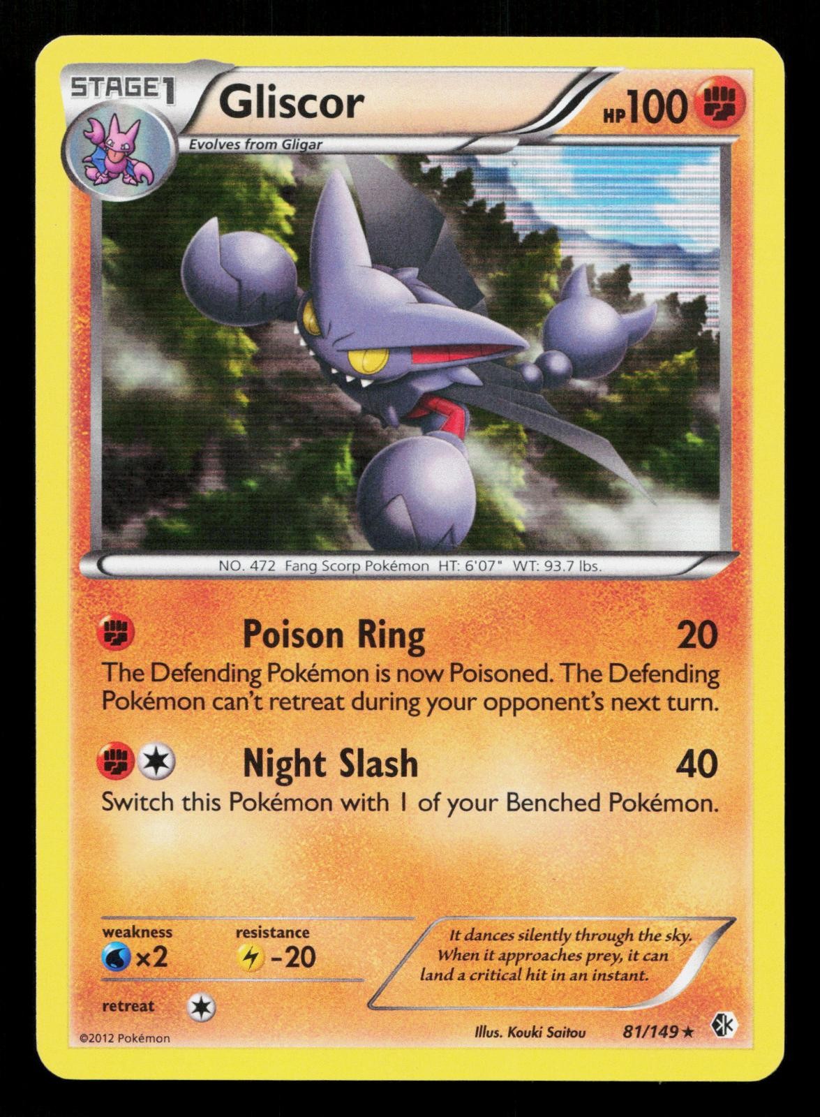 GLISCOR 81/149 HOLO RARE BOUNDARIES CROSSED POKEMON LP