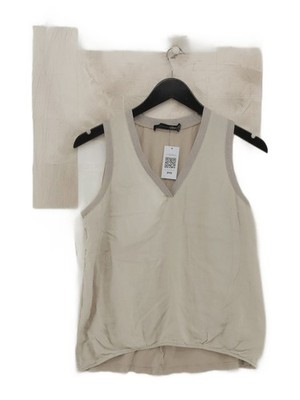 Trend By Captain Tortue Women's Top S Cream Linen with Cotton Basic