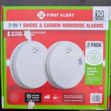 First Alert Voice Location Alerts 2 in 1 Smoke Carbon Monoxide Alarms- 2 PACK