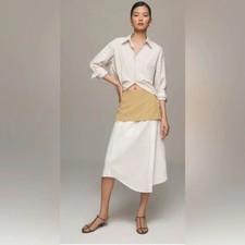 Maeve Layered Shirttail Midi Skirt Women  s Size M Anthropologie New