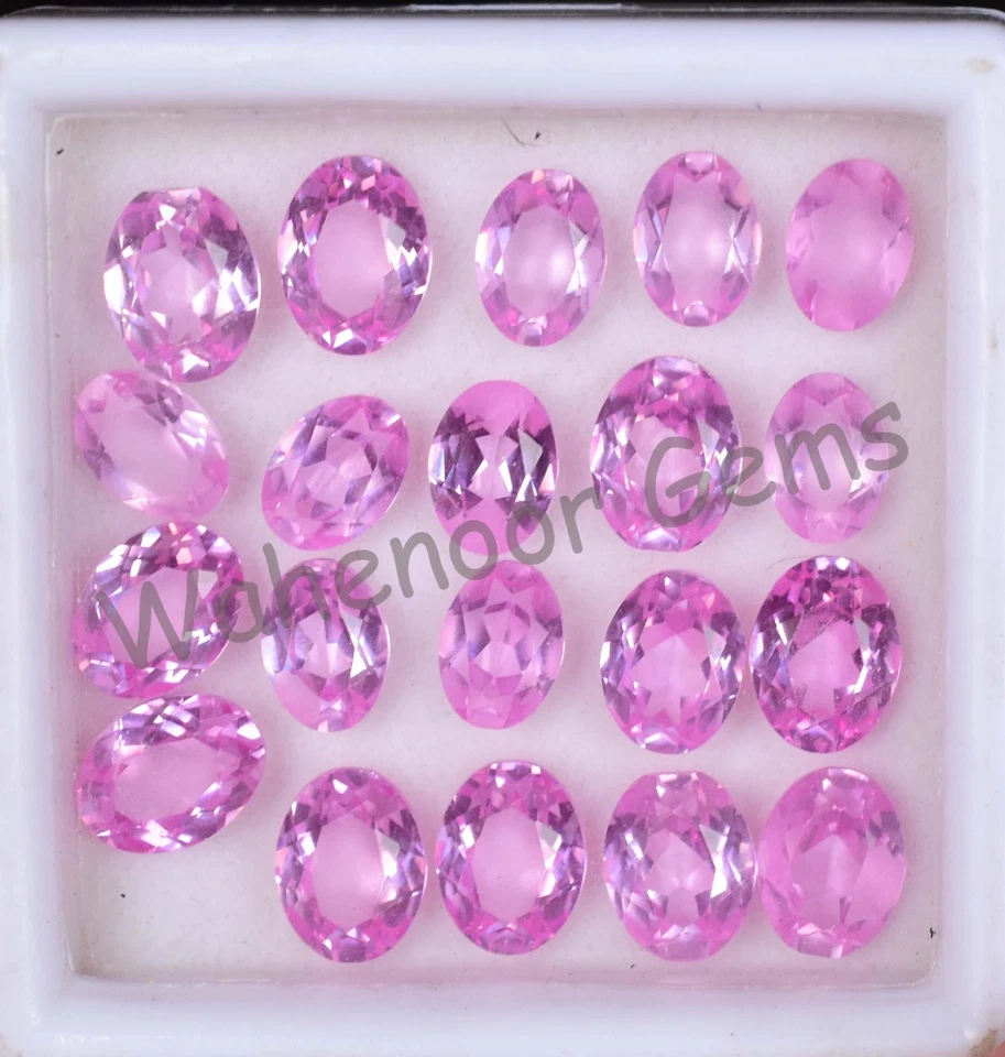 20 Pcs Natural MOGOK Pink Ruby 7.80 mm Oval Certified AAA+ Loose Gemstone - Image 3 of 4